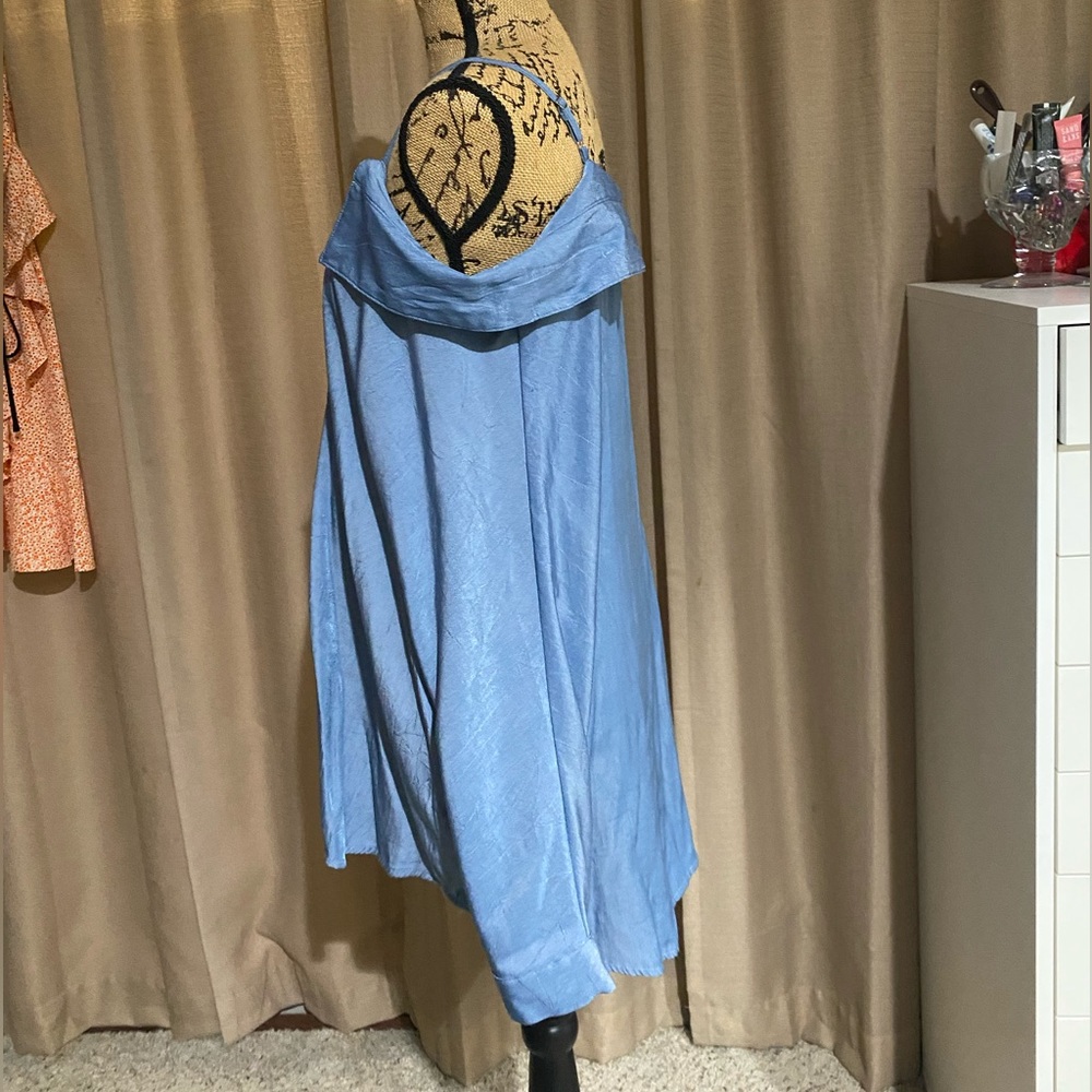 Off The Shoulder Button Up With Straps - image 4